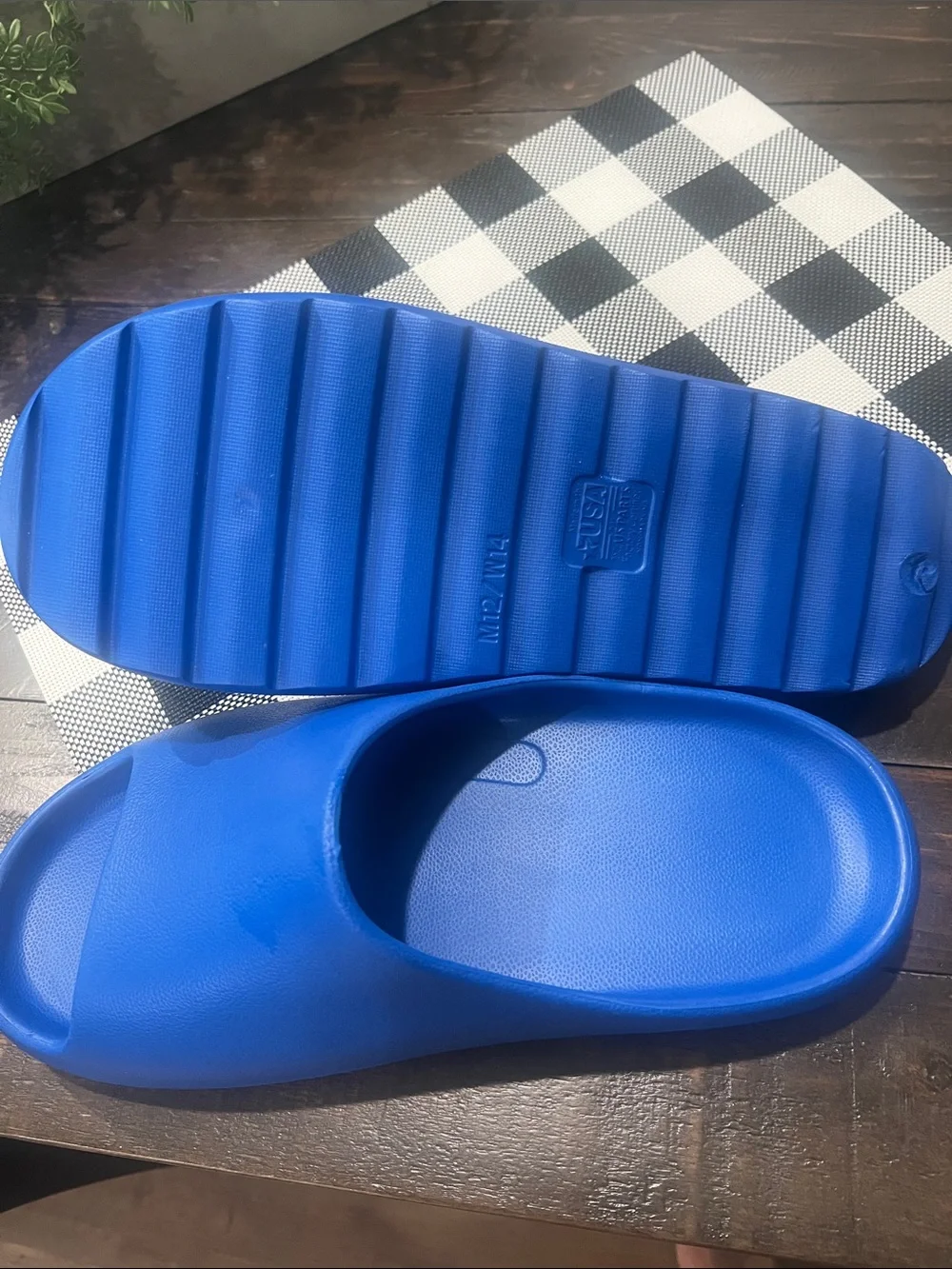Men’s  Blue Slip-On Cushioned Slides